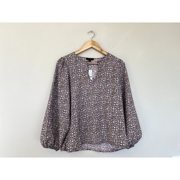 J.Crew Long Puff Sleeve Paisley Floral Blouse S - Picture 7 of 12
